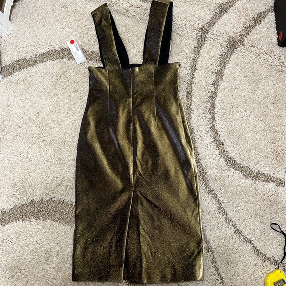 FINAL PRICE. AREA Lamé Plunge Midi Dress - Picture 5 of 7